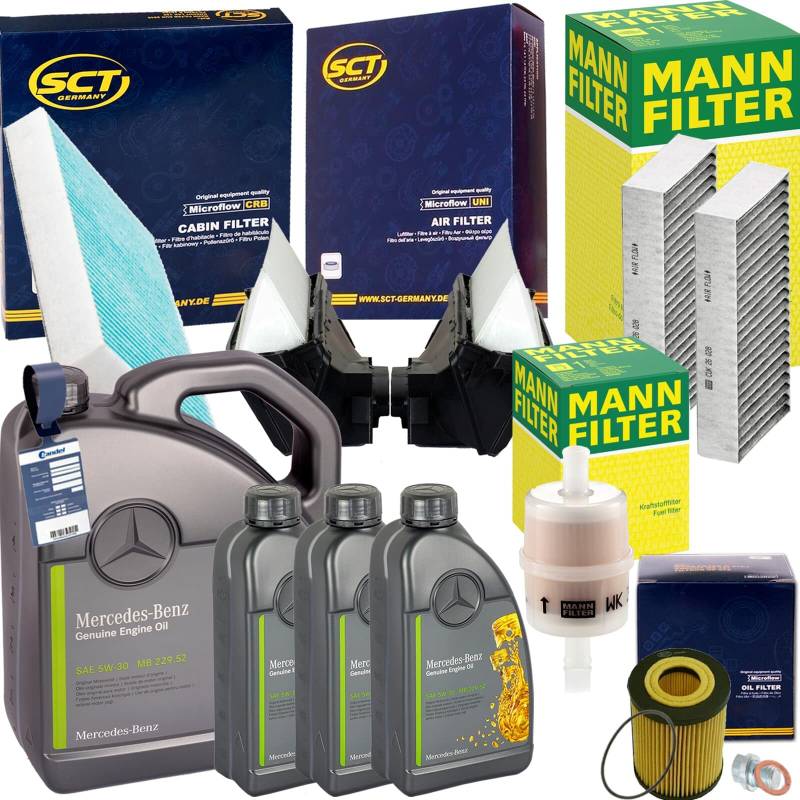 Filter passend für M KLASSSE W166 ML 350 GLE + 5W-30 Öl von BandelOne