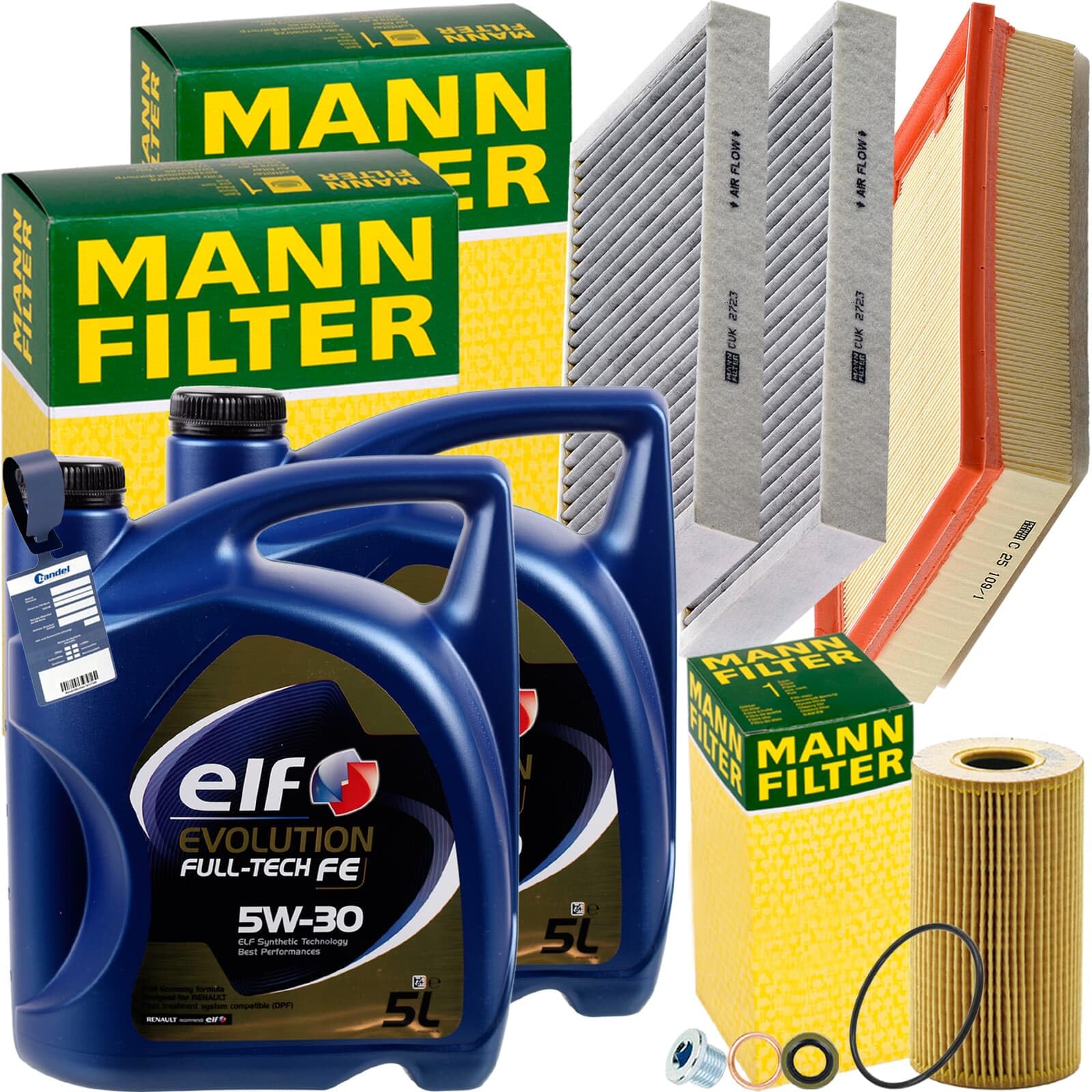 Inspektionspaket + 10L 5W-30 Motoröl passend für 2.0 dCi Laguna 3 Inspektionspaket + 10L 5W-30 Motoröl passend für 2.0 dCi Laguna 3 von BandelOne