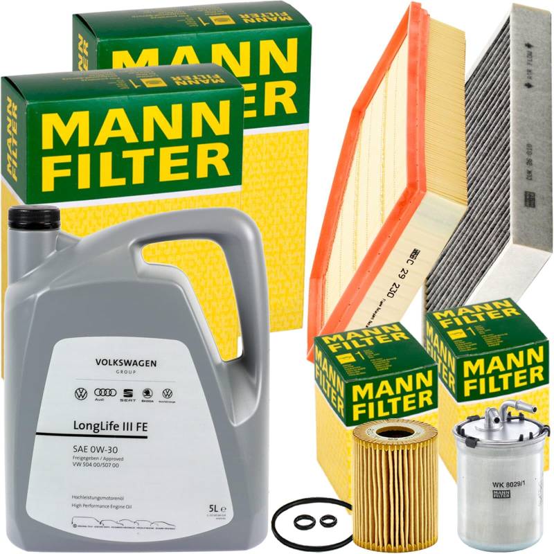 Inspektionspaket + 5L 0W-30 Motoröl passend für A1 8X 2.0 TDI von BandelOne