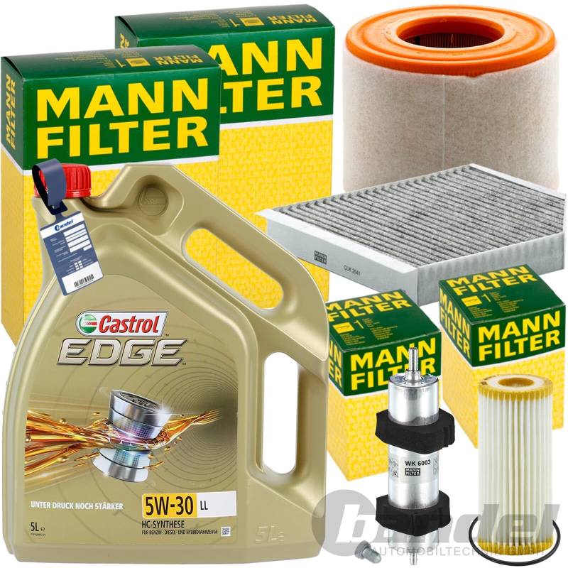 Inspektionspaket + 5L 507 5W-30 Öl passend für A6 C7 4GD 2.0 TDI von BandelOne