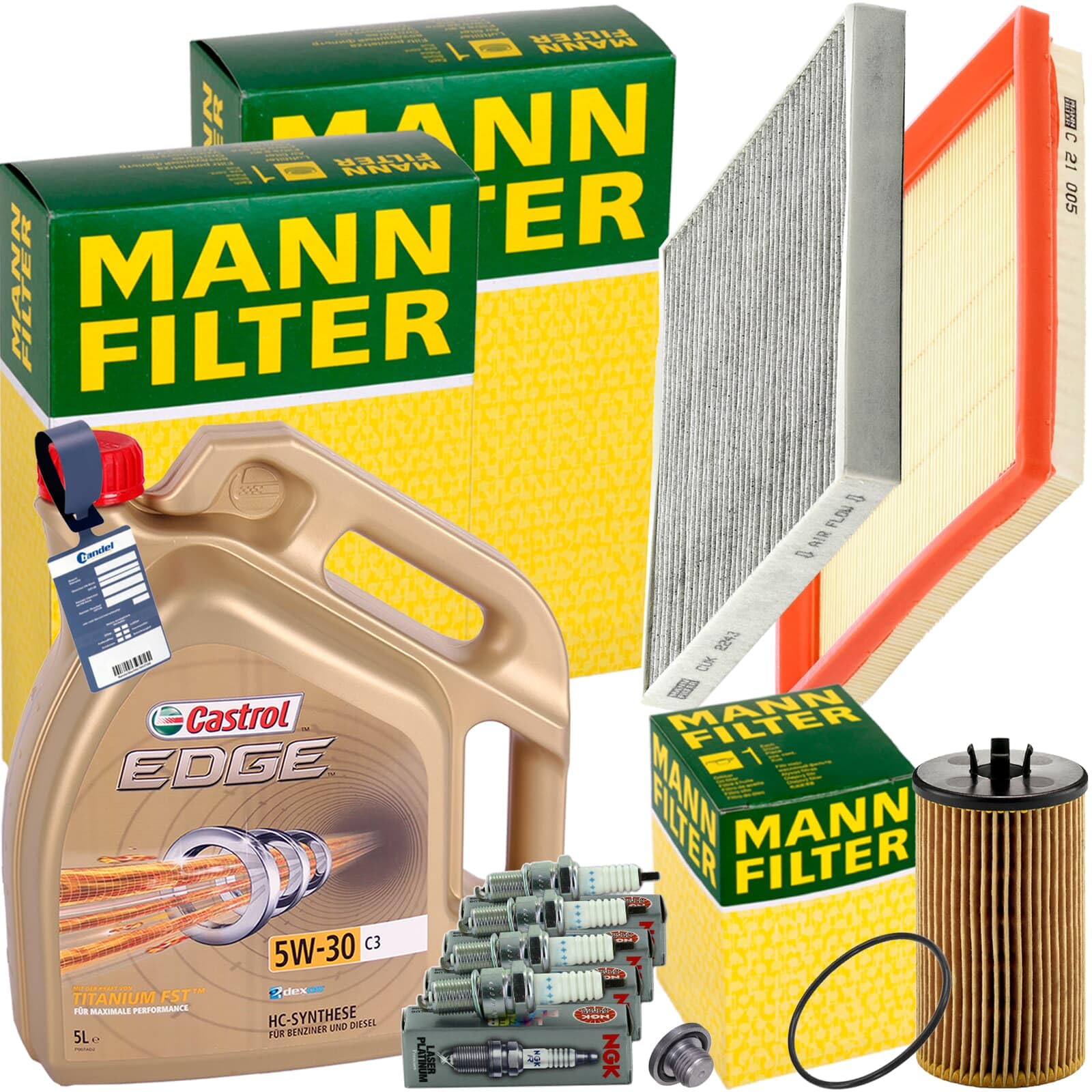 Inspektionspaket + 5L 5W-30 Motoröl passend für ADAM 1.2/1.4 von BandelOne