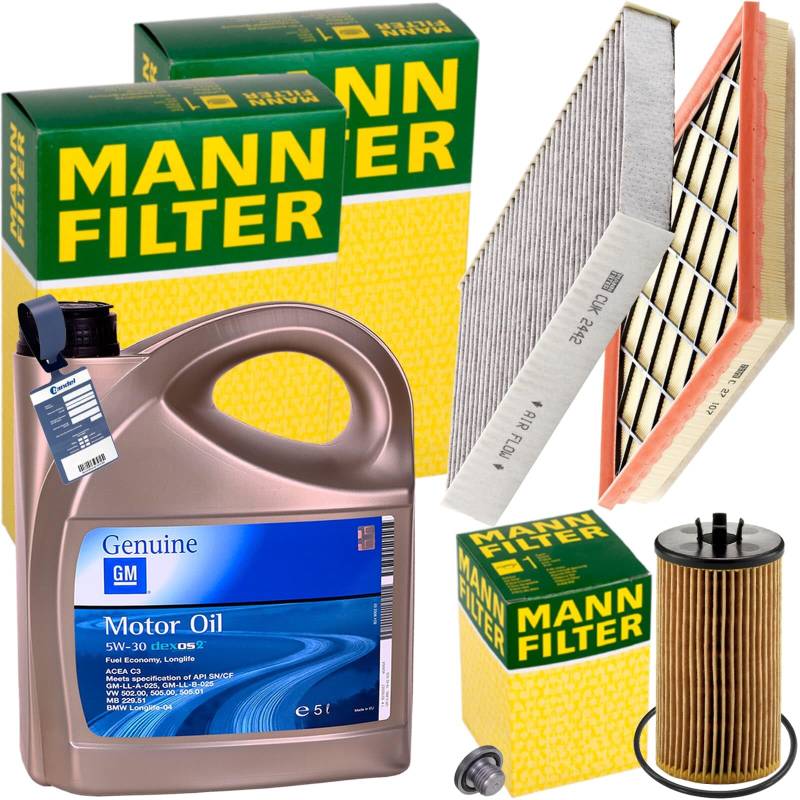 Inspektionspaket + 5L 5W-30 Motoröl passend für Astra J 1.4-1.6 von BandelOne
