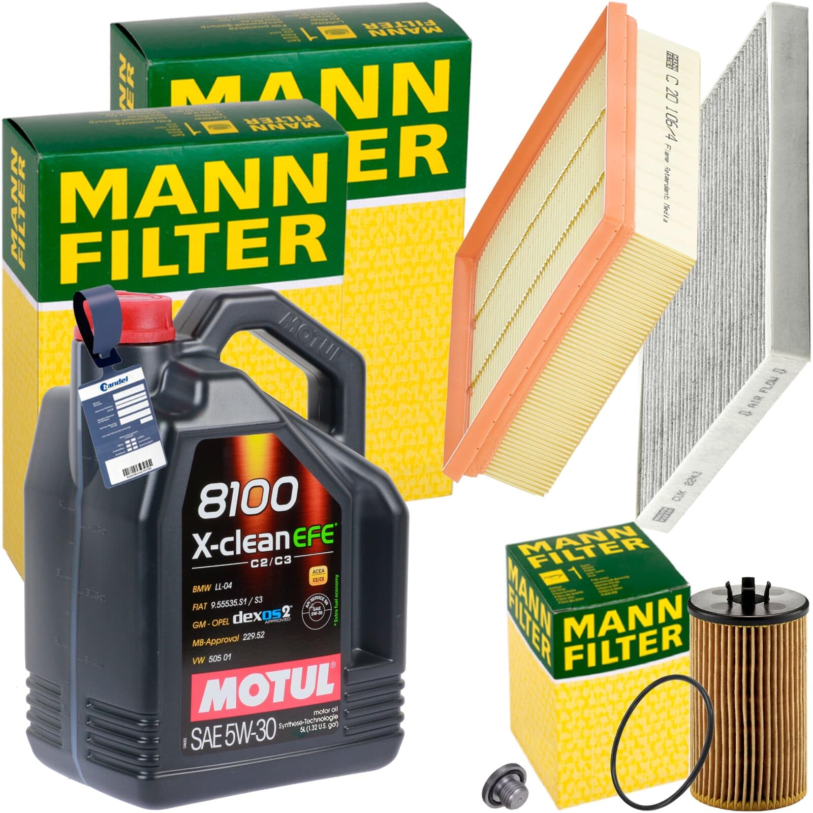 Inspektionspaket + 5L 5W-30 Motoröl passend für Corsa E 1.2 + 1.4 Inspektionspaket + 5L 5W-30 Motoröl passend für Corsa E 1.2 + 1.4 von BandelOne