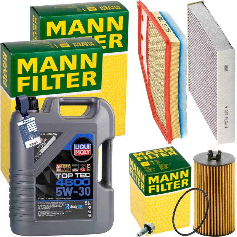 Inspektionspaket + 5L 5W-30 Öl passend für Insignia B 1.6CDTi von BandelOne