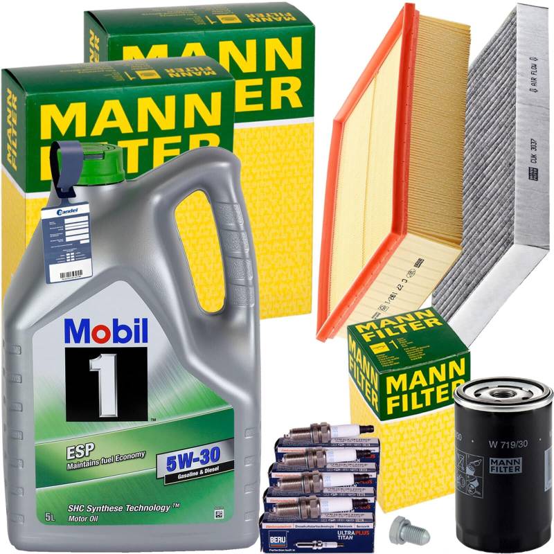 Inspektionspaket + 5W-30 Motoröl passend für A4 B6 B7 1.6 + 2.0 von BandelOne