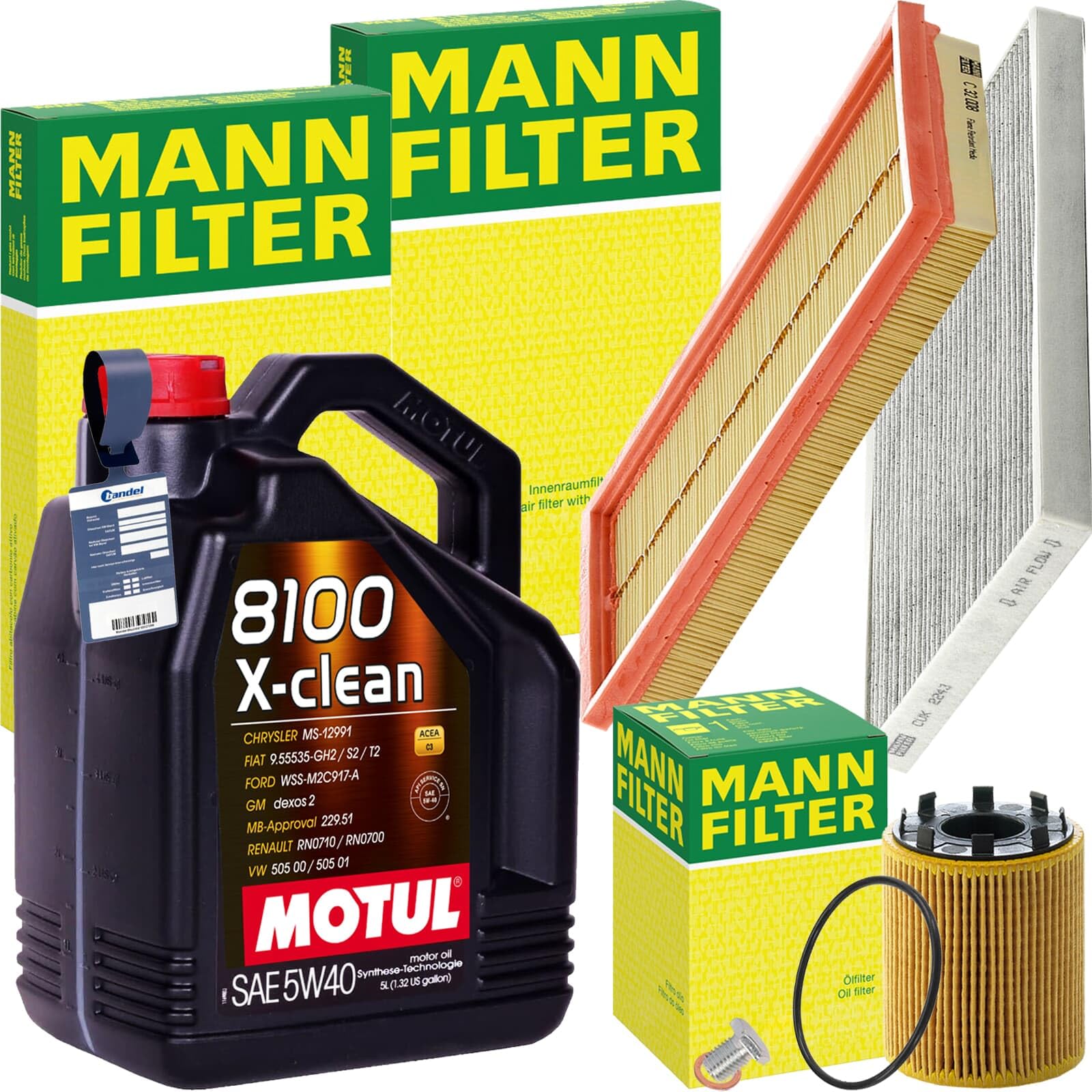 Inspektionspaket + 5W-40 Öl passend für 1.4 Punto 199 mitO Inspektionspaket + 5W-40 Öl passend für 1.4 Punto 199 mitO von BandelOne