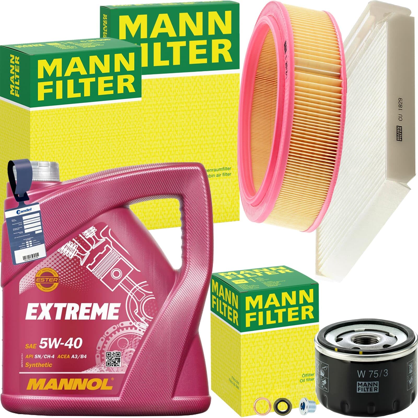 Inspektionspaket + 5W-40 Öl passend für 1.6 + 1.4 Logan Sandero Inspektionspaket + 5W-40 Öl passend für 1.6 + 1.4 Logan Sandero von BandelOne