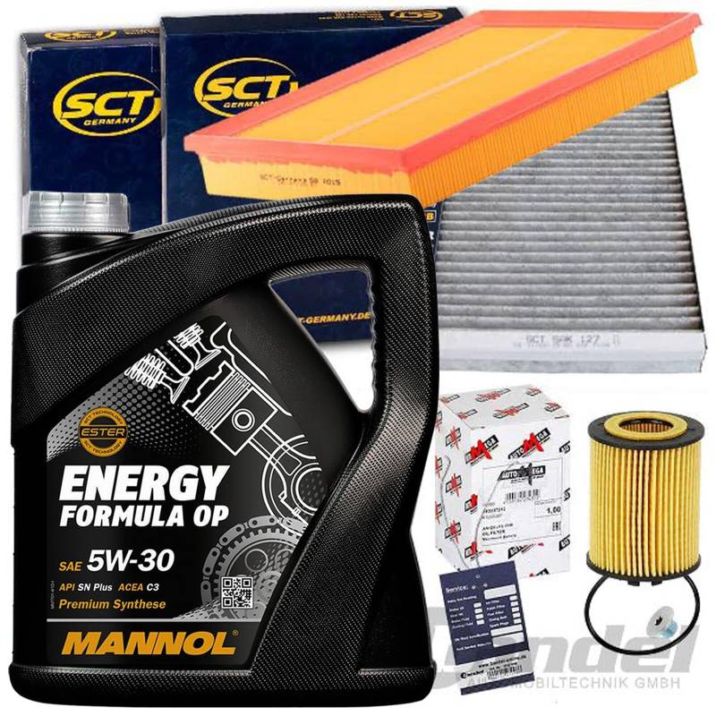 Inspektionspaket + 5W30 Öl passend für Corsa C Combo + TIGRA 58-90 PS von BandelOne