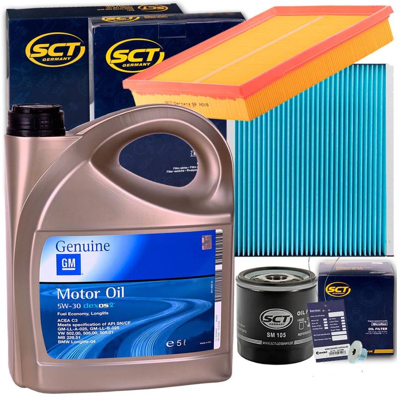 Inspektionspaket + 5W30 Ölfür Meriva A 1.6 + 1.8 87-125 PS von BandelOne