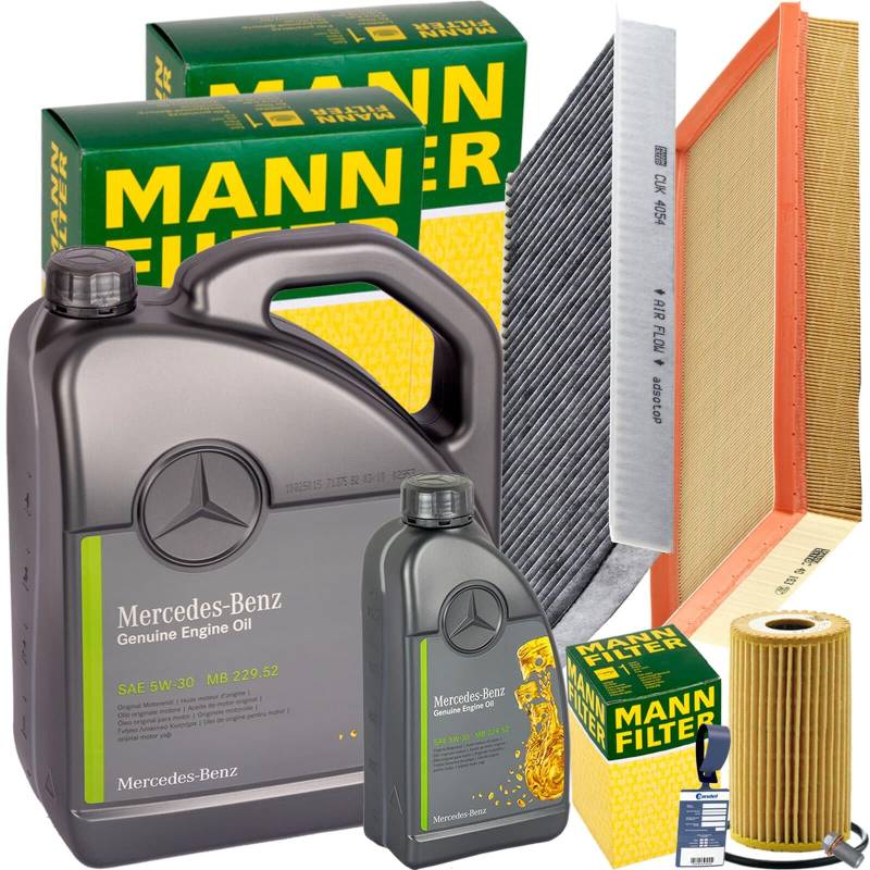Inspektionspaket + 6L 5W-30 Öl passend für W169 W245 CDI von BandelOne