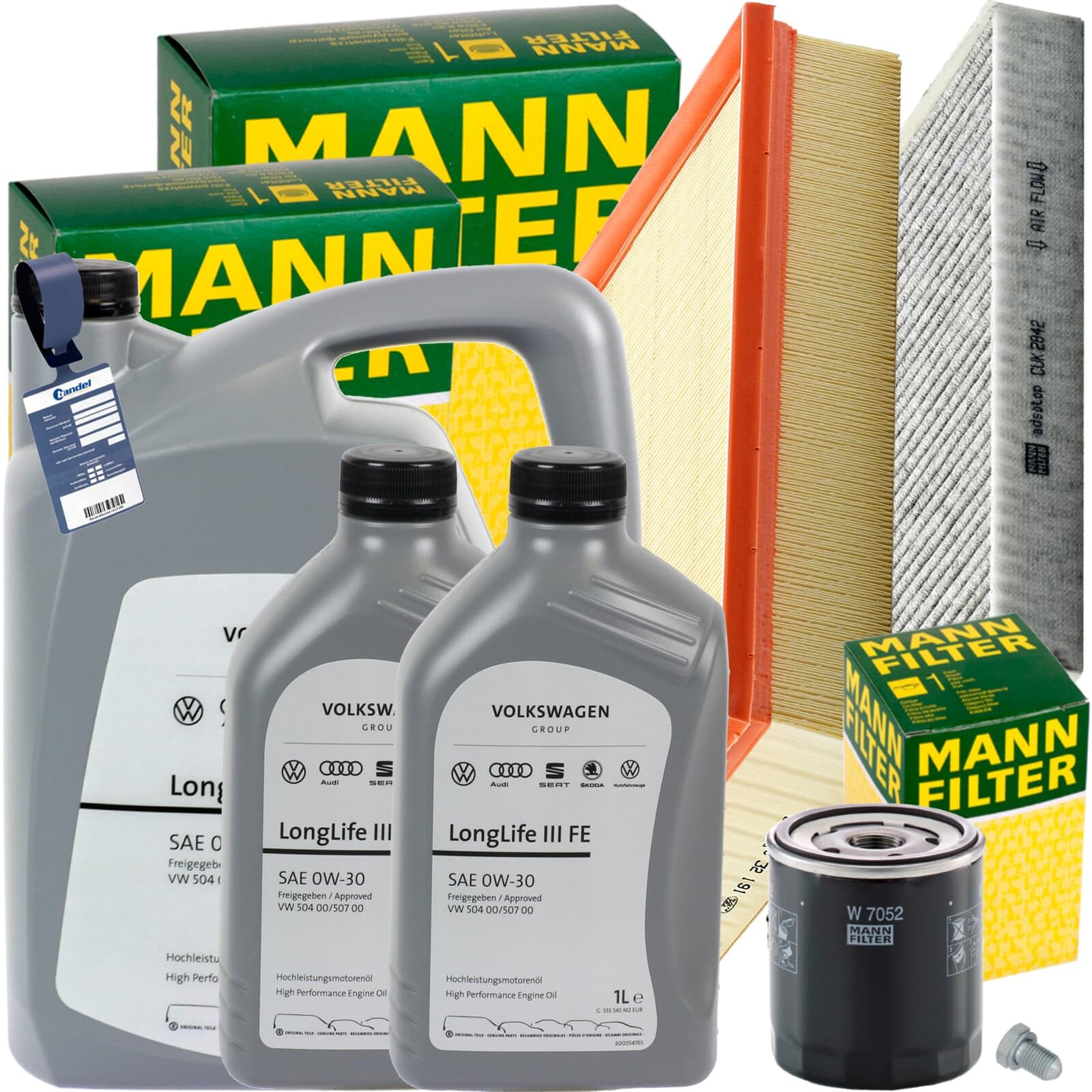 Inspektionspaket + 7L 0W-30 Motoröl passend für T5 T6 2.0 BiTDI Inspektionspaket + 7L 0W-30 Motoröl passend für T5 T6 2.0 BiTDI von BandelOne