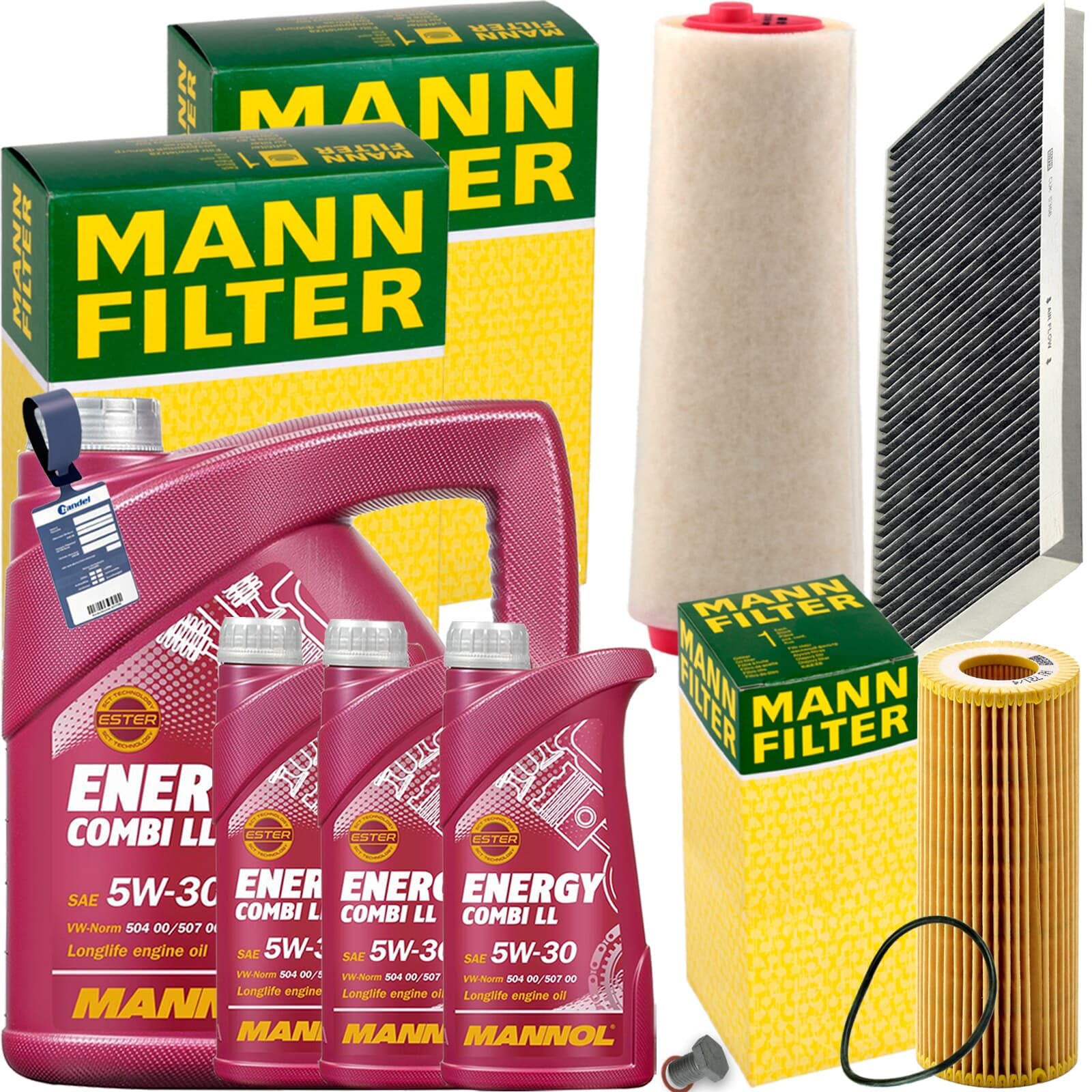 Inspektionspaket + 8L 5W-30 Öl passend für 3.0d X5 E53 211-218PS von BandelOne