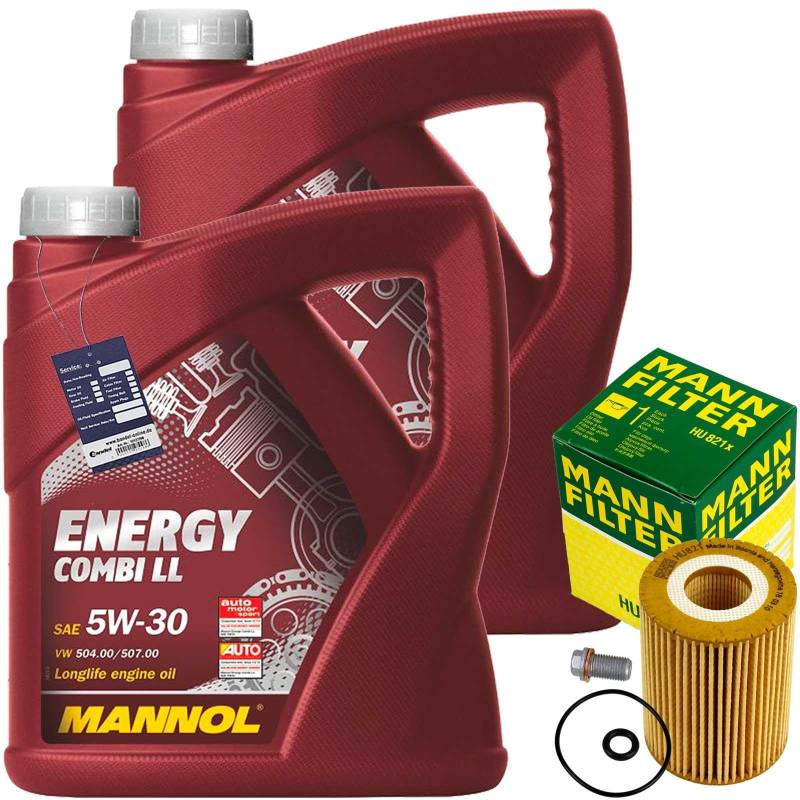 Inspektionspaket Ölwechsel Set Mann Ölfilter + 10l Motoröl 5W-30 passend für C-Klasse E -KLASSE W204 W211 von BandelOne