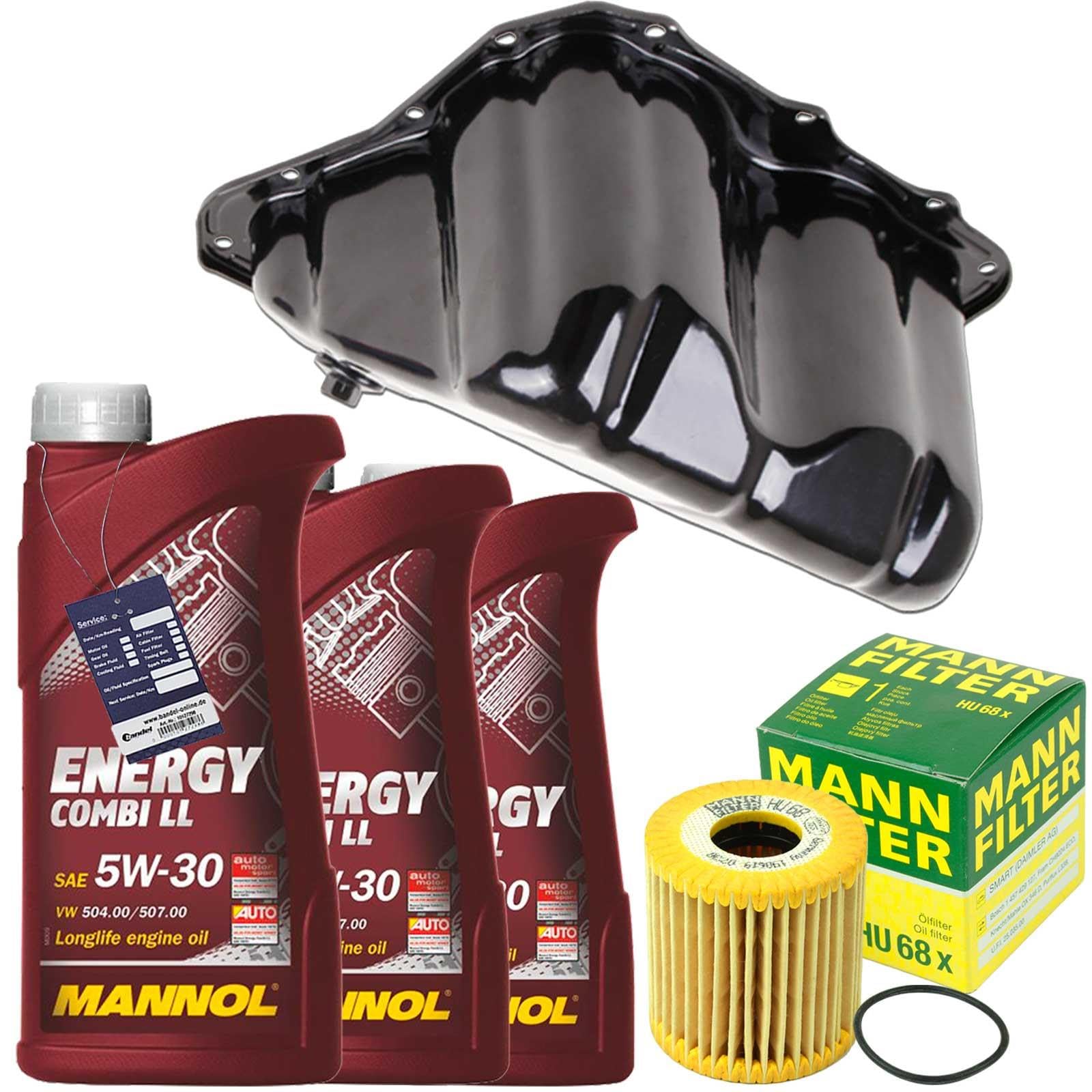 Inspektionspaket Ölwechsel Set Mann Ölfilter + 3l Motoröl 5W-30 + Ölwanne passend für Smart Cabrio Coupe 450 451 452 Inspektionspaket Ölwechsel Set Mann Ölfilter + 3l Motoröl 5W-30 + Ölwanne passend für Smart Cabrio Coupe 450 451 452 von BandelOne