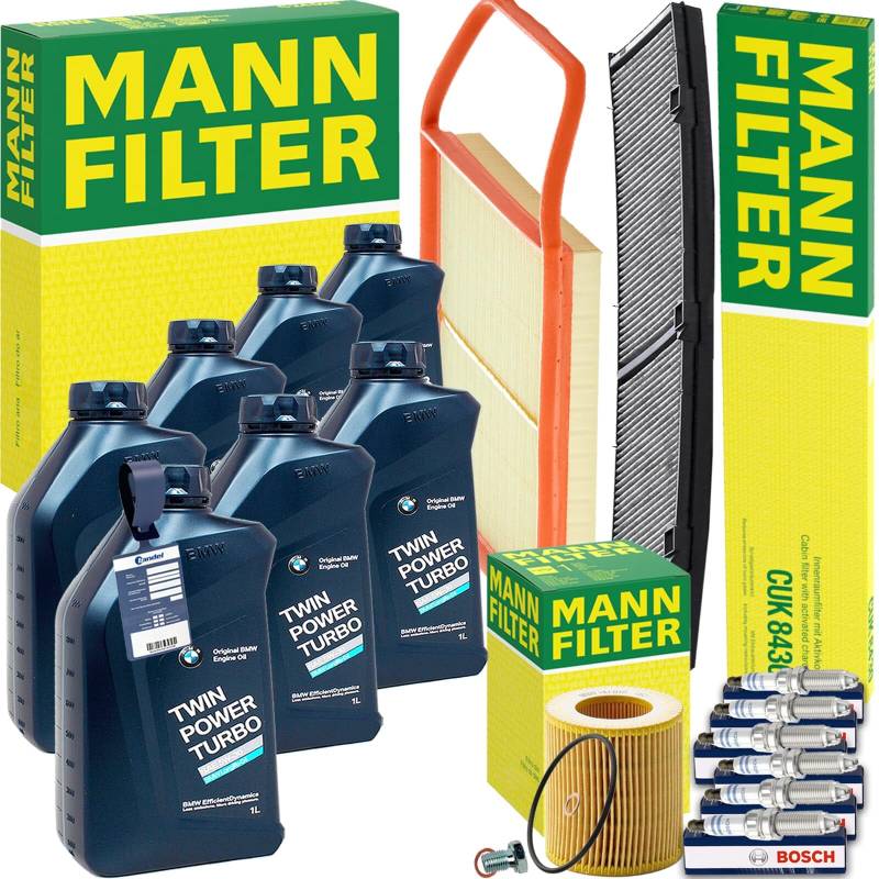 Inspektionspaket passend für 135 335i 3er E90 1er E82 E88 + 5W-30 Öl von BandelOne