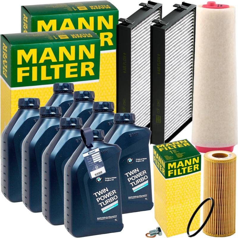 Inspektionspaket passend für X5 E70 X6 E72 3.0/30d + 8L 5W-30 Öl von BandelOne