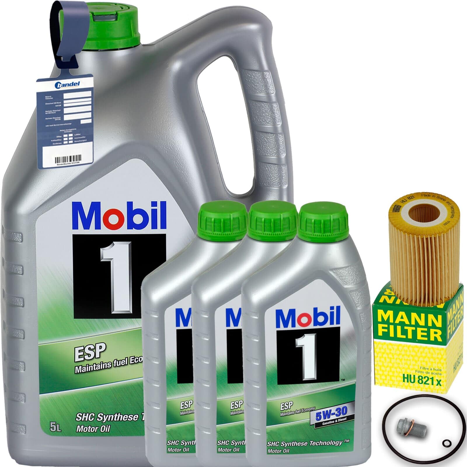 Mann-Ölfilter + MOBIL ESP 5W30 passend für M + GL + R + C + E Klasse W204 W212 von BandelOne