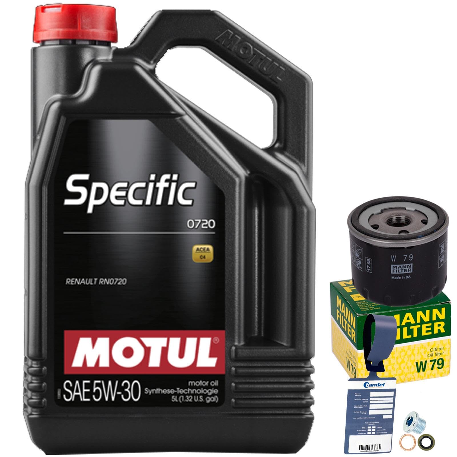 Mann Ölfilter + MOTUL 5W30 passend für dci Duster Clio 3 MODUS SCENIC 1 2 3 von BandelOne