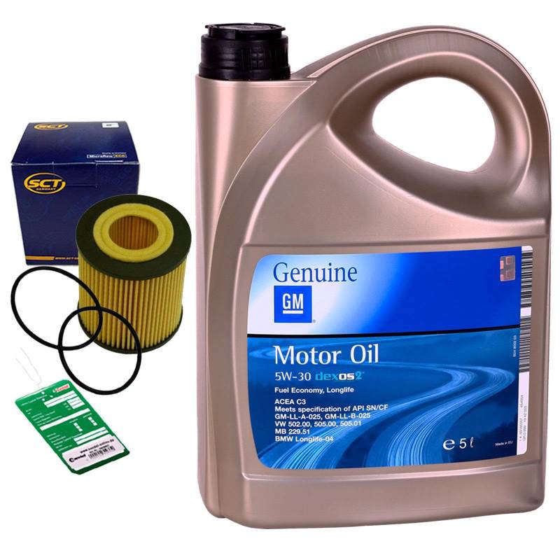 Ölfilter-Set + 5L DEXOS 2 passend für 1.9 CDTI Astra H B von BandelOne