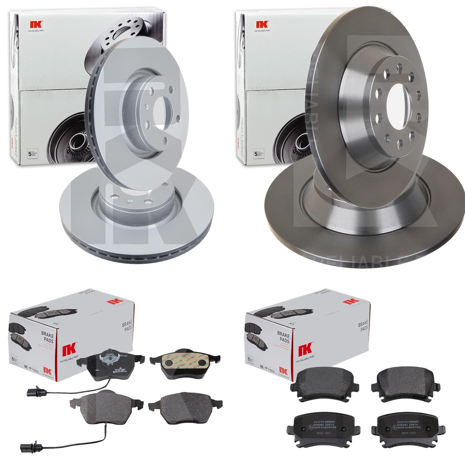 NK Bremsscheiben + Beläge vorne + hinten passend für A6 4F C6 Limo + Avant NK Bremsscheiben + Beläge vorne + hinten passend für A6 4F C6 Limo + Avant von BandelOne