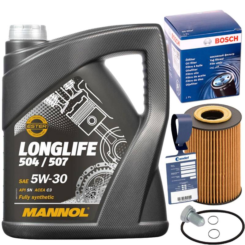 Ölfilter F026407023 + 5W30 Öl für Polo 6R Golf 6 A3 8P von BandelOne
