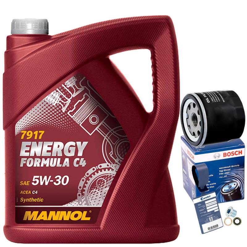 Ölfilter F026407176 + Mannol 5W30 passend für Clio 4 Kangoo Duster von BandelOne