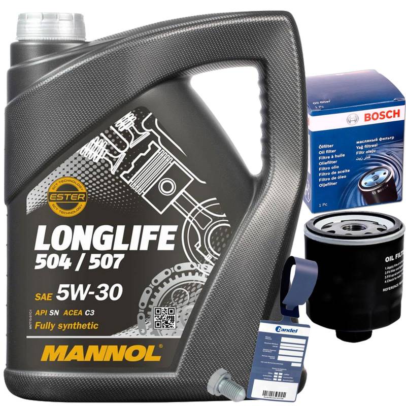 Ölwechselpaket 0451103318 + Mannol 5W30 für Polo Golf 5 6 OCTAVIA Fabia von BandelOne