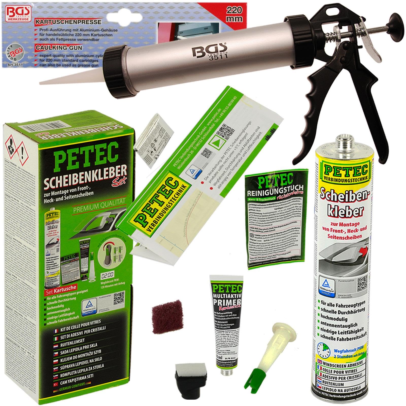 PETEC Scheibenkleber-Set 310ml Kartuschen-Presse Pistole Spritze Frontscheibe PETEC Scheibenkleber-Set 310ml Kartuschen-Presse Pistole Spritze Frontscheibe von BandelOne