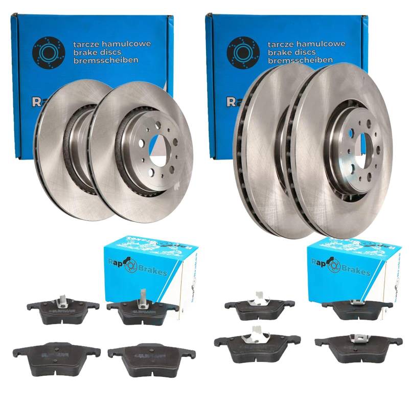 RAP BRAKES Bremsenset vorne + hinten passend für XC90 Bj. 2002-2014 von BandelOne