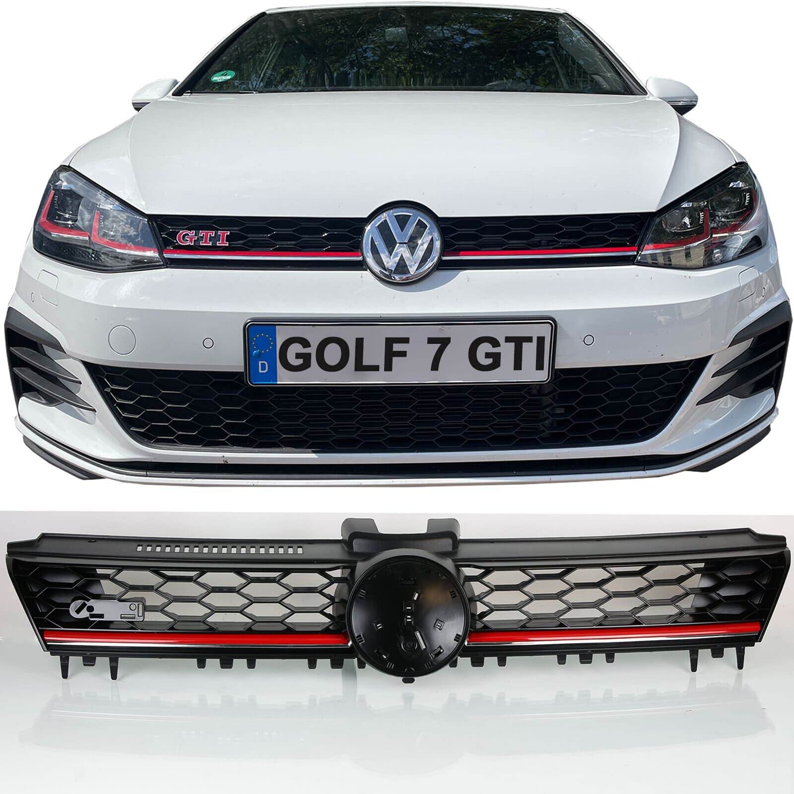 Sport Kühlergrill Waben schwarz glänzend mit roter Leiste Sport Kühlergrill Waben schwarz glänzend mit roter Leiste von BandelOne