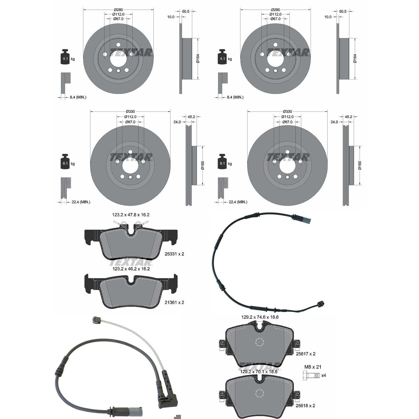 TEXTAR Bremsscheiben + Beläge vorne + hinten passend für 2er F46 Gran Tourer TEXTAR Bremsscheiben + Beläge vorne + hinten passend für 2er F46 Gran Tourer von BandelOne