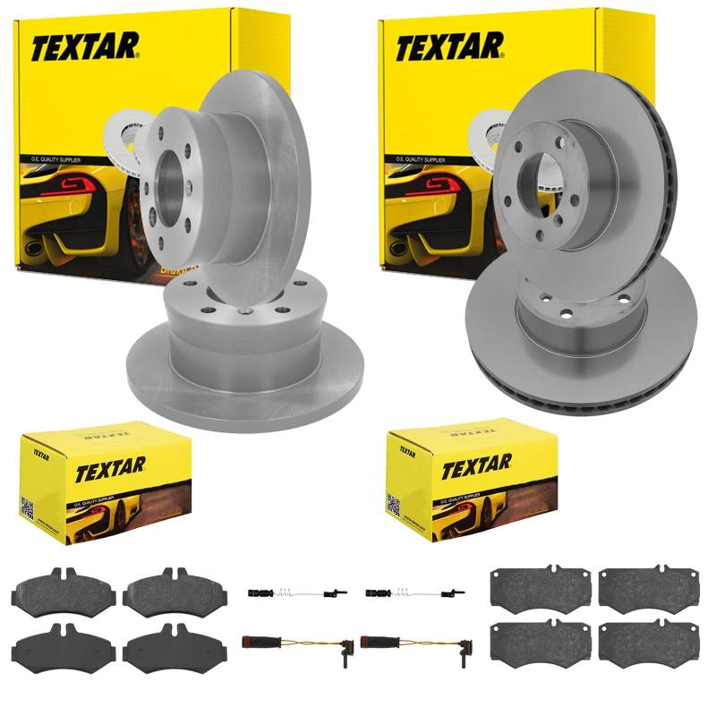 TEXTAR Bremsscheiben + Beläge vorne + hinten passend für G-Klasse W461 von BandelOne