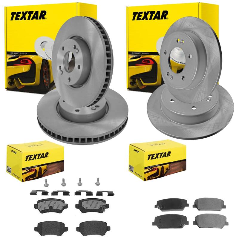 TEXTAR Bremsscheiben + Beläge vorne + hinten passend für PRO/CEED JD von BandelOne