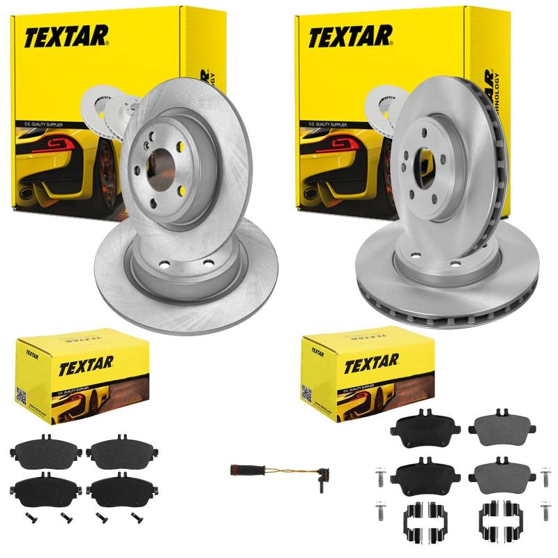 TEXTAR Bremsscheiben + Beläge vorne + hinten passend für W176 W246 von BandelOne