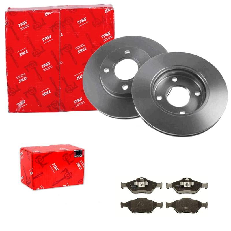 TRW Bremsscheiben 258mm + Beläge vorne passend für Fiesta 5 V + FUSION von BandelOne