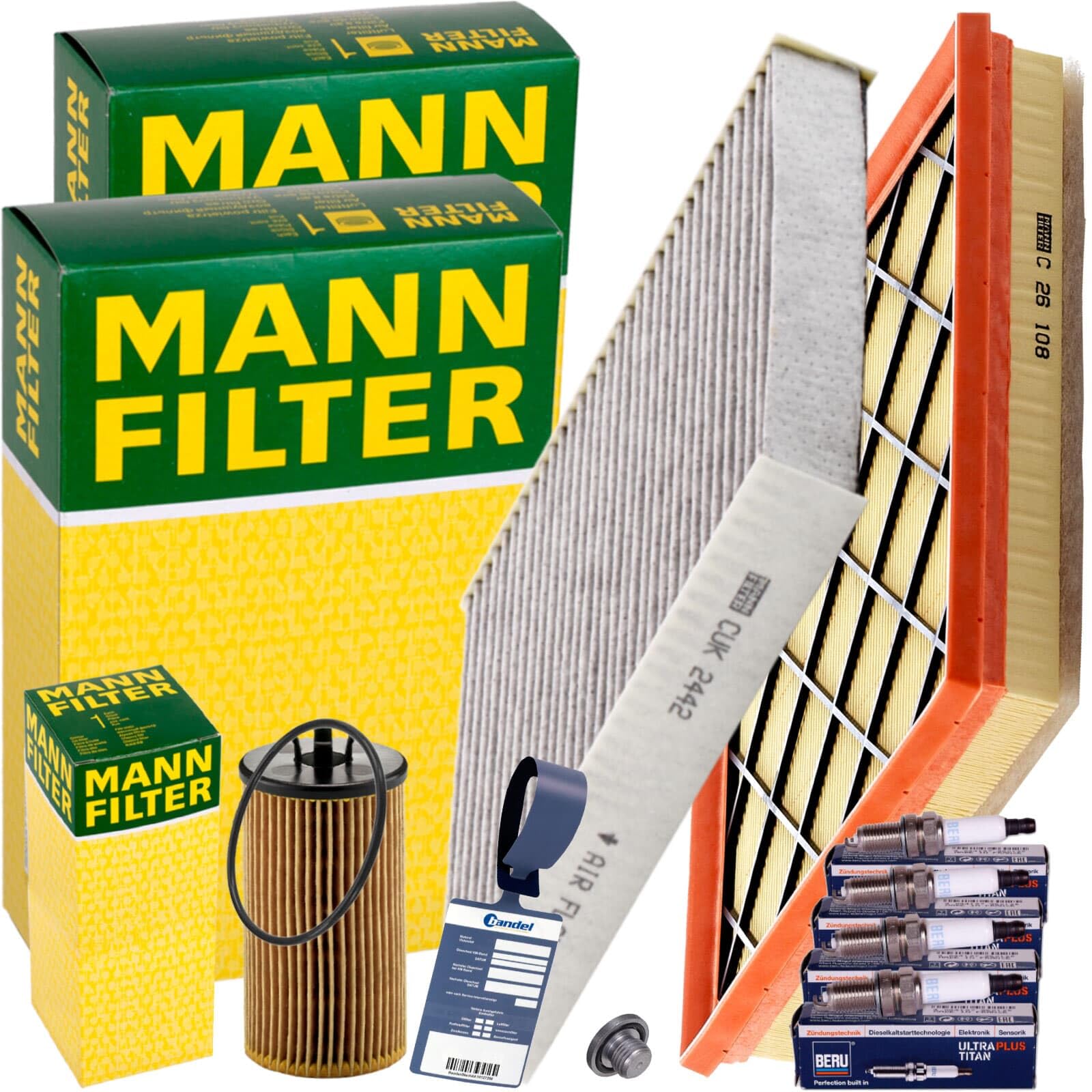 BandelOne Wartungsset Luftfilter, Innenraumfilter, Ölfilter, Zündkerzen, Verschlussschraube passend für Astra J Tourer C ORLANDO BandelOne Wartungsset Luftfilter, Innenraumfilter, Ölfilter, Zündkerzen, Verschlussschraube passend für Astra J Tourer C ORLANDO von BandelOne