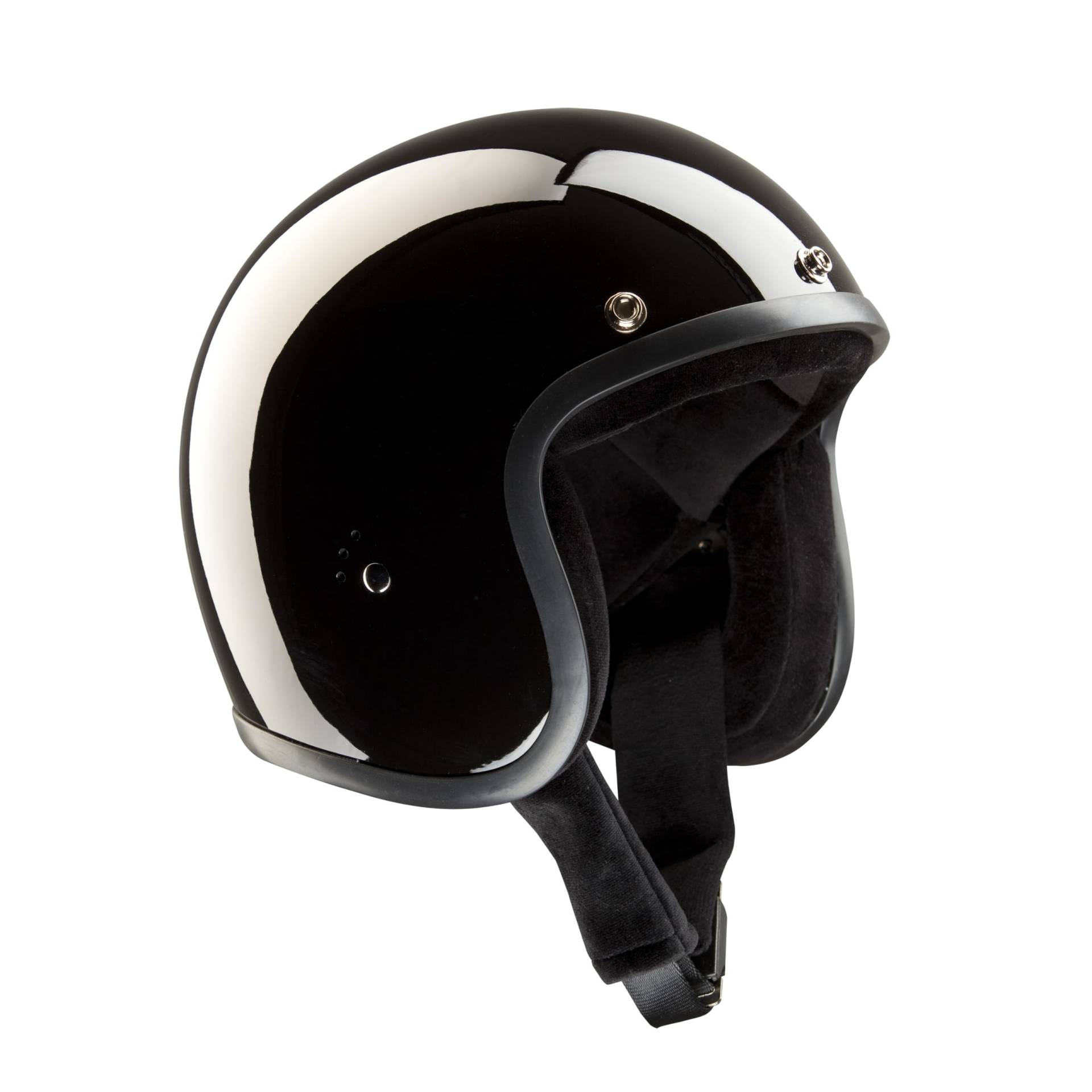 BANDIT Jet Classic Open Motorcycle Helmet Gloss Black Custom Biker Style Sun Peak Included JETGB (L) von Bandit