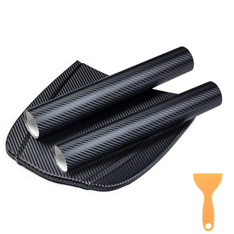 BangShou Autofolie 2 Rolle Carbon Folie 3M Aufkleber Vinyl Wrap 3D DIY Auto Folie mit Luftkanäle Verdickt Dekorative Schwarz (152 * 30cm * 2Rollen) von BangShou