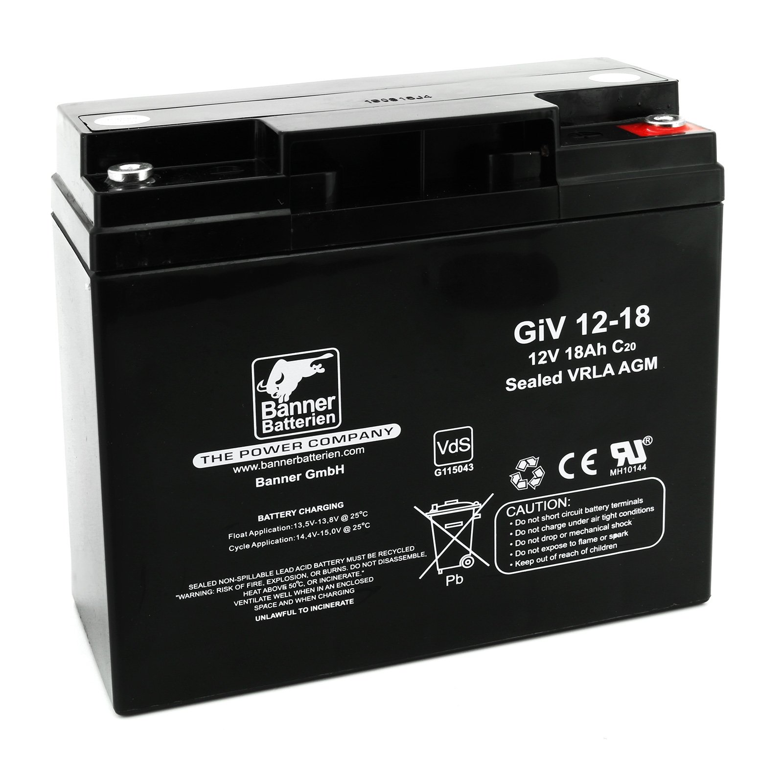 Banner Batterie Stand by Bull 12 Volt 18 Ah Typ GiV 12-18 Akku Notstrombatterie Brandmeldeanlage Alarmanlage Banner Batterie Stand by Bull 12 Volt 18 Ah Typ GiV 12-18 Akku Notstrombatterie Brandmeldeanlage Alarmanlage von Banner