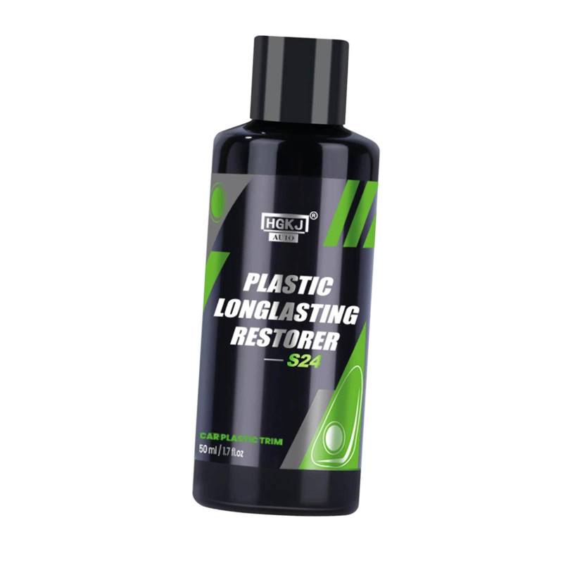 S24 Plastic Restorer ic Instant Black Cleaner Flüssigbeschichtung für Kunststoffteile Autopflege Türrahmen Reifen Aufarbeitungsmittel, 50ml von Baoblaze