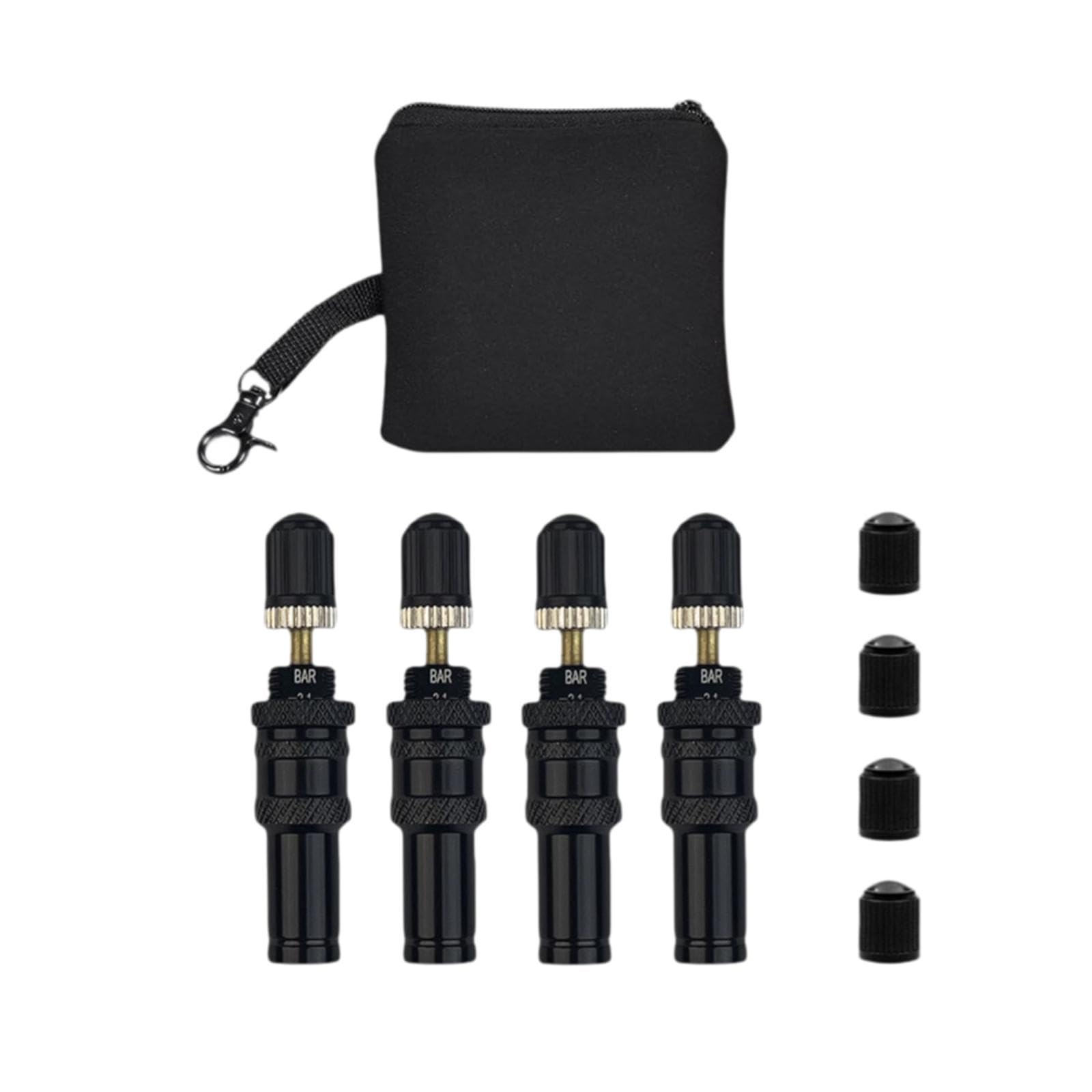 BaotyJie 4X Auto-Stop-Reifenentleerungsventil-Kit, Schnellentleerungswerkzeuge, Aufschraub-Reifenentleerungswerkzeug für LKW, Schwarz von BaotyJie