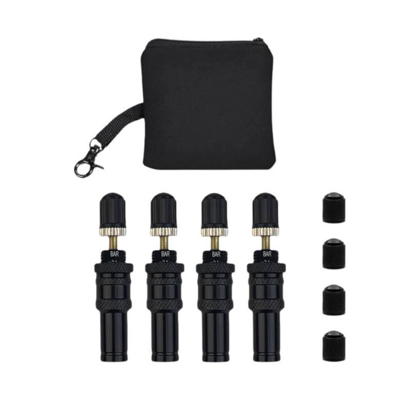 BaotyJie 4X Auto-Stop-Reifenentleerungsventil-Kit, Schnellentleerungswerkzeuge, Aufschraub-Reifenentleerungswerkzeug für LKW, Schwarz von BaotyJie