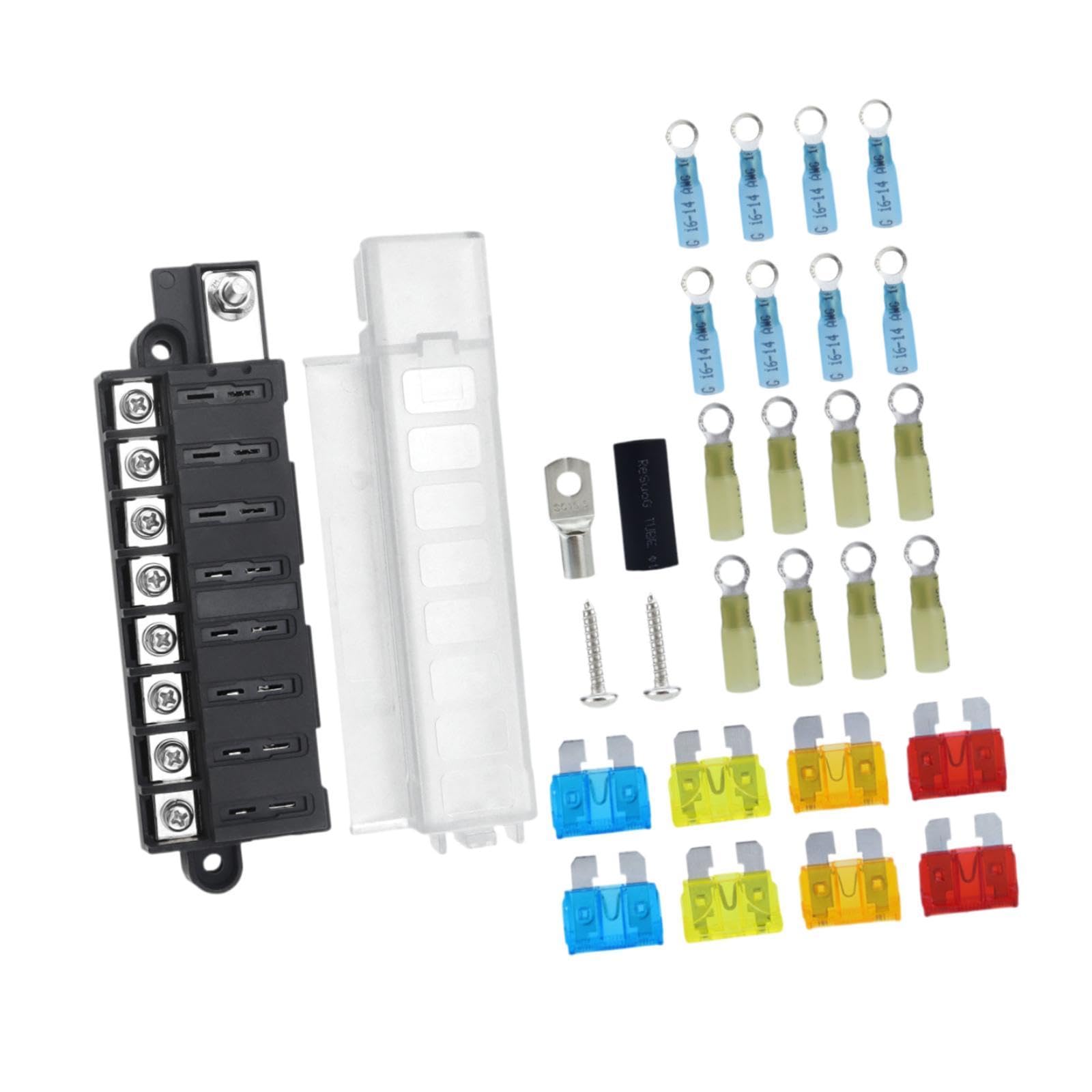 BaotyJie 8 Weg Sicherung Box Flachsicherungen Reparatur Flachsicherung Block Halter Schrumpf Stecker für Schiff Automotive Automobile RV Auto BaotyJie 8 Weg Sicherung Box Flachsicherungen Reparatur Flachsicherung Block Halter Schrumpf Stecker für Schiff Automotive Automobile RV Auto von BaotyJie