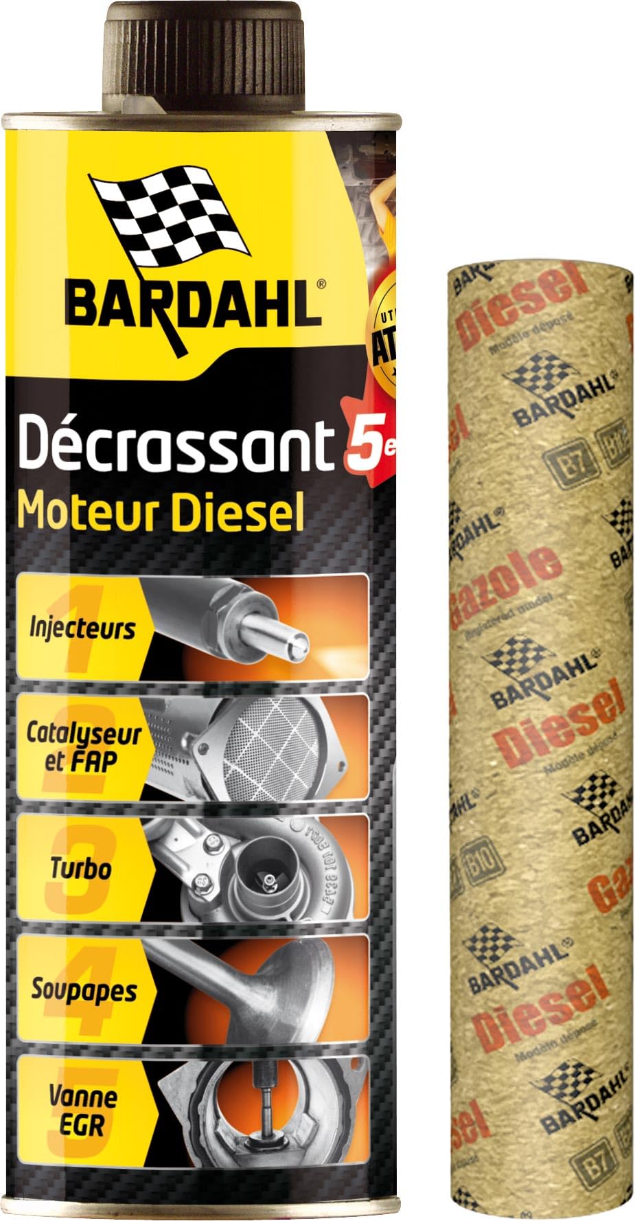 Bardahl Diesel Motorenreiniger 5 in 1 | Systemreiniger für Dieselmotoren - Reinigung Ventile AGR Dieselpartikelfilter DPF Einspritzdüsen Injektoren - 500 ml (1) von Bardahl