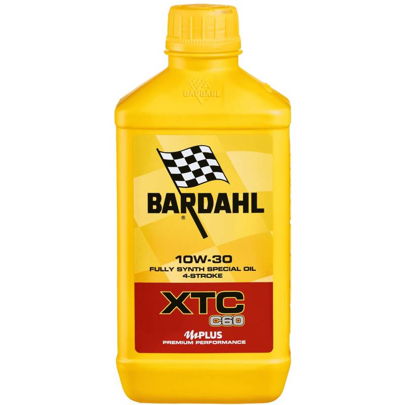 Motoröl XTC C60 10W-30 für 4-Takt-Motorräder von Bardahl, wirkt der Bildung von Ablagerungen entgegen, sorgt für maximale Sauberkeit des Motors, 100% synthetisch, 1 Liter von Bardahl