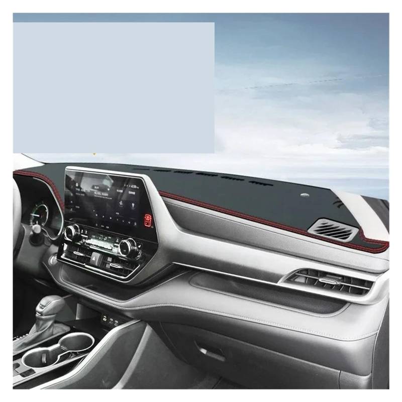 Antirutschmatten Für Toyota Für Highlander Kluger XU70 2021-2023 Armaturenbrett-Abdeckung Auto-Armaturenbrett-Matte Rutschfeste Sonnenschutzunterlage Teppiche Zubehör Dashboard rutschfeste Mat(Leather von Barhbt