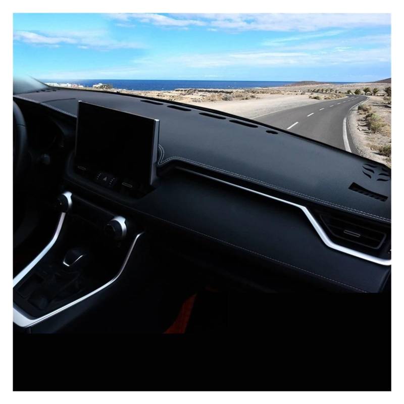 Antirutschmatten Für Toyota Für RAV4 Für XA50 2019-2024 Auto Dashboard Abdeckung Pad Instrument Plattform Schreibtisch Abdeckung Matte Teppiche Zubehör Dashboard rutschfeste Mat(LHD Leather) von Barhbt