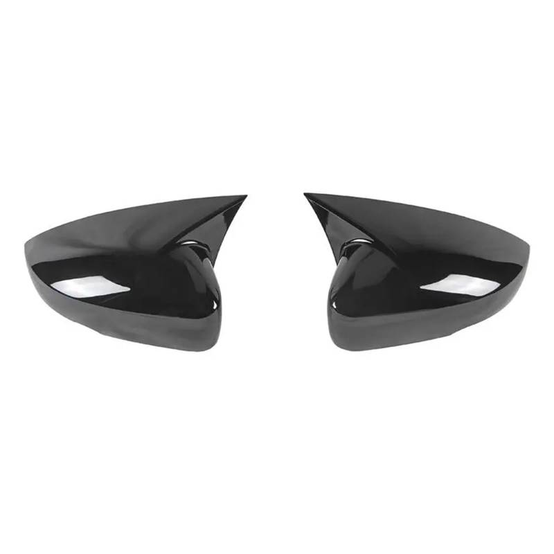 Tür Spiegelkappen Für VW Für Polo Für MK5 2014-2017 Rück Seite Tür Flügel Spiegel Abdeckung Aufkleber Cap Fall Shell Auto Spiegelkappen(Gloss Black) von Barhbt