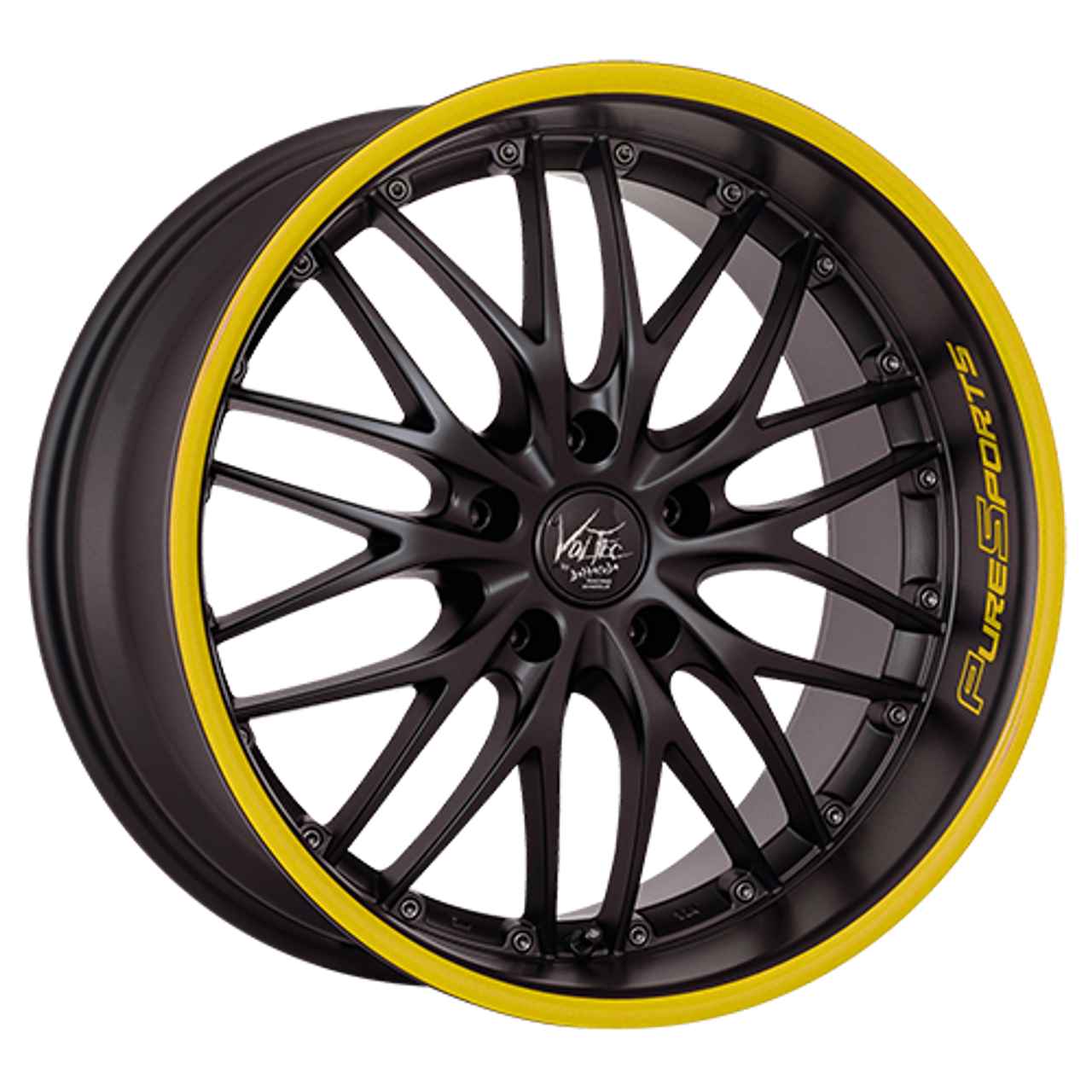 BARRACUDA VOLTEC T6 mattblack puresports color trim gelb 7.0Jx17 4x100 ET38 von Barracuda