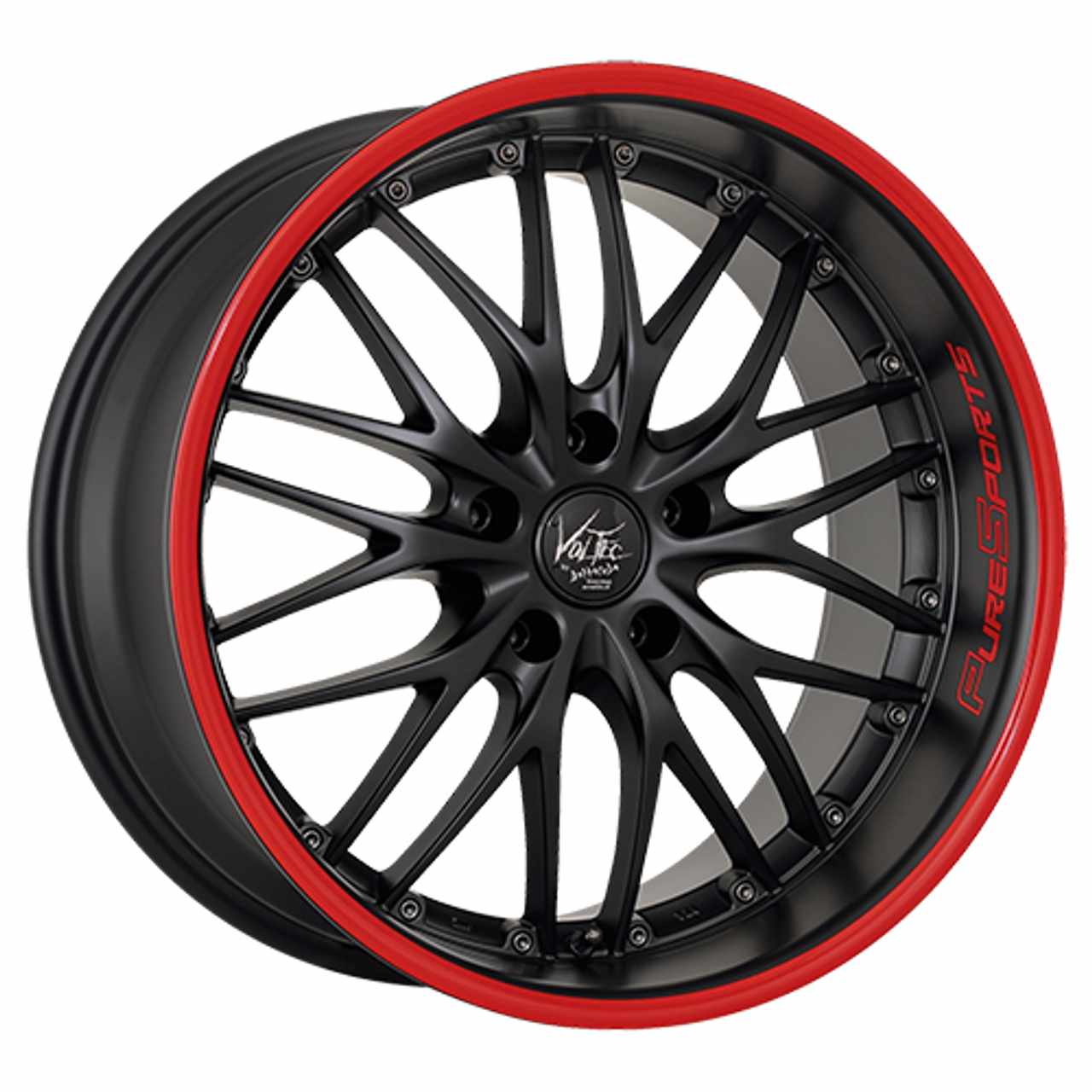 BARRACUDA VOLTEC T6 mattblack puresports color trim rot 8.0Jx18 4x100 ET38 von Barracuda